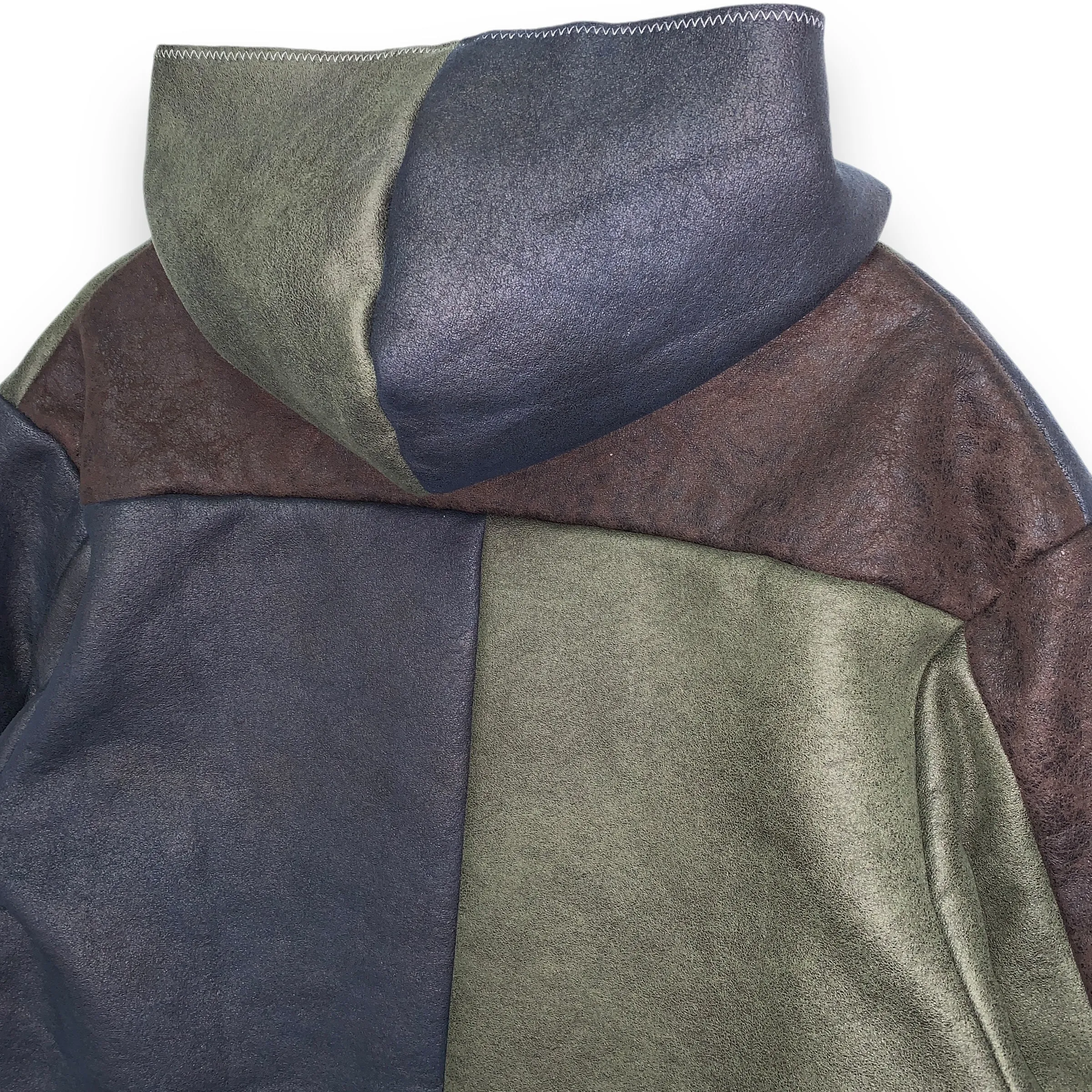 [S] Gosha Rubchinskiy Dover Street Market Faux Sheepskin Patchwork Jacket Coat