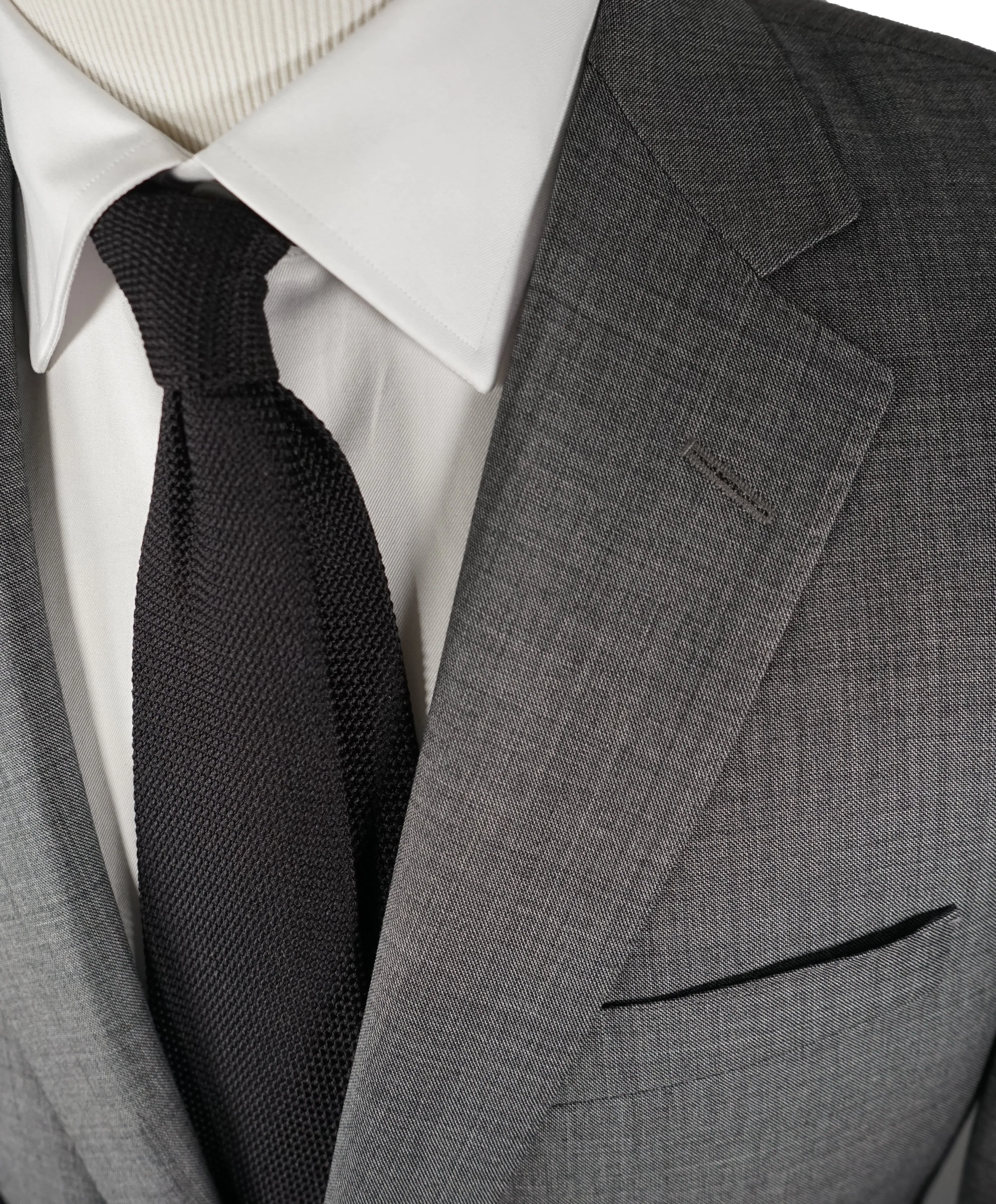 SAMUELSOHN - Super 120’s Medium Gray Textured Pattern Suit - 40R