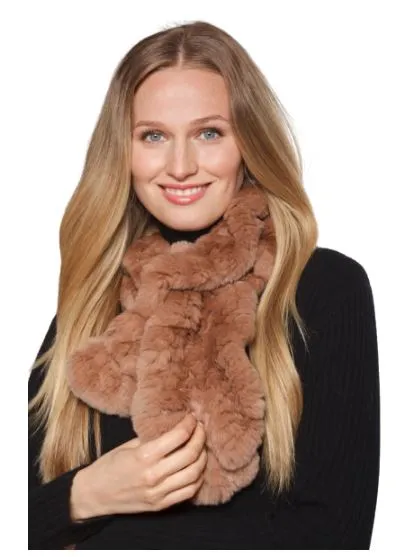 Scarf, Pull Through in Genuine Rex Rabbit Fur - Linda Richards - Style RX39