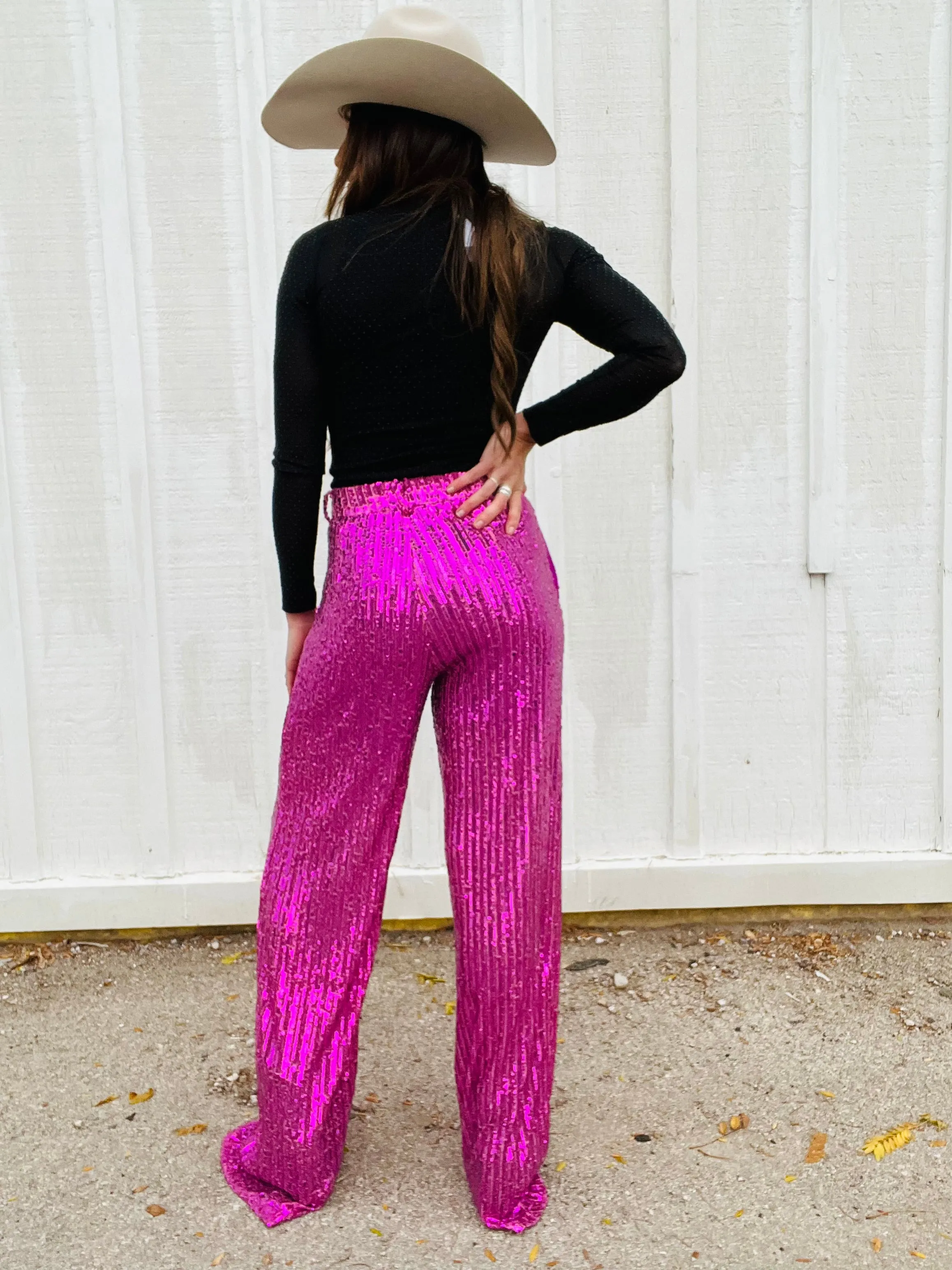 Sequin Wide Leg Pants
