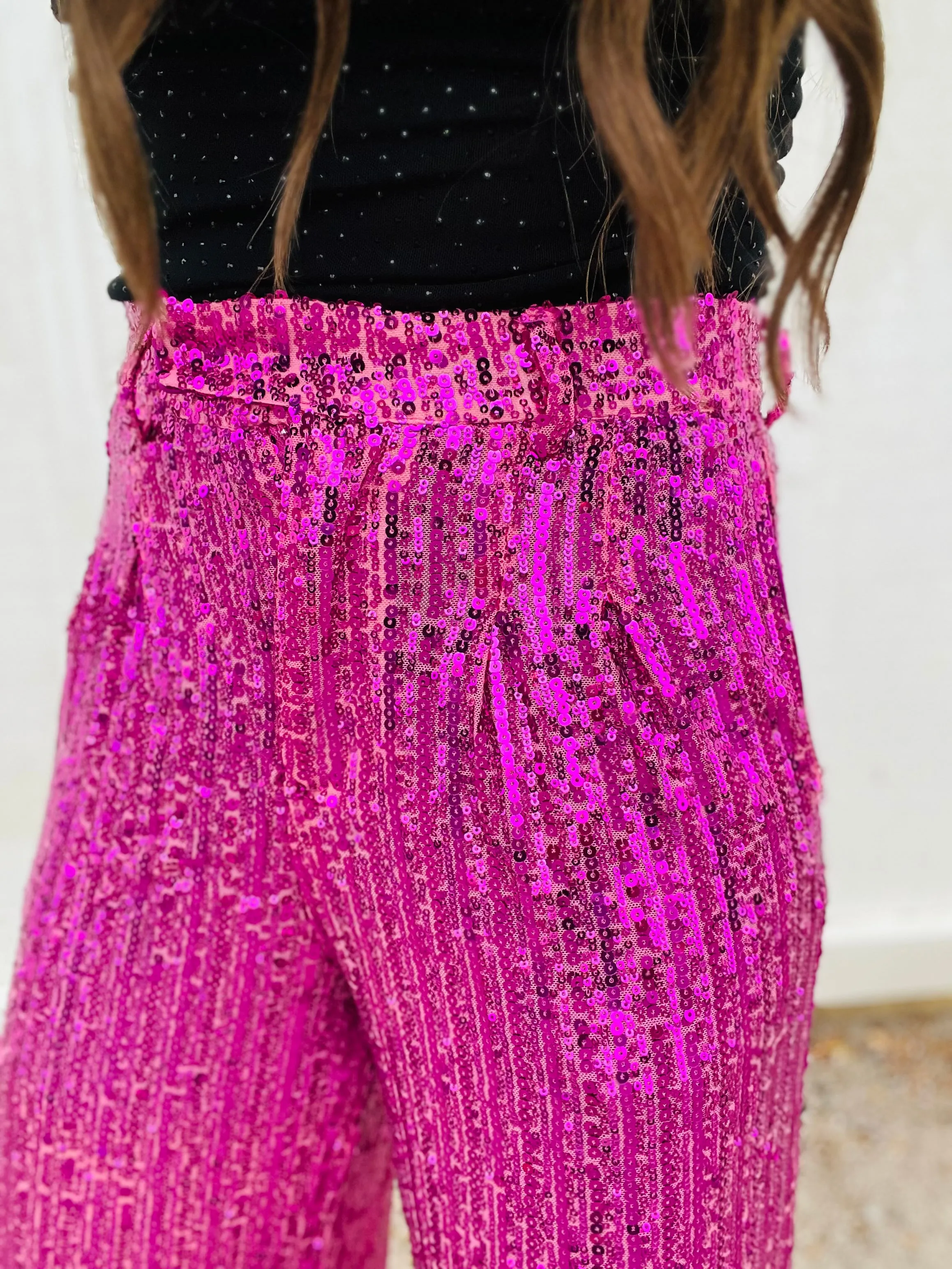 Sequin Wide Leg Pants