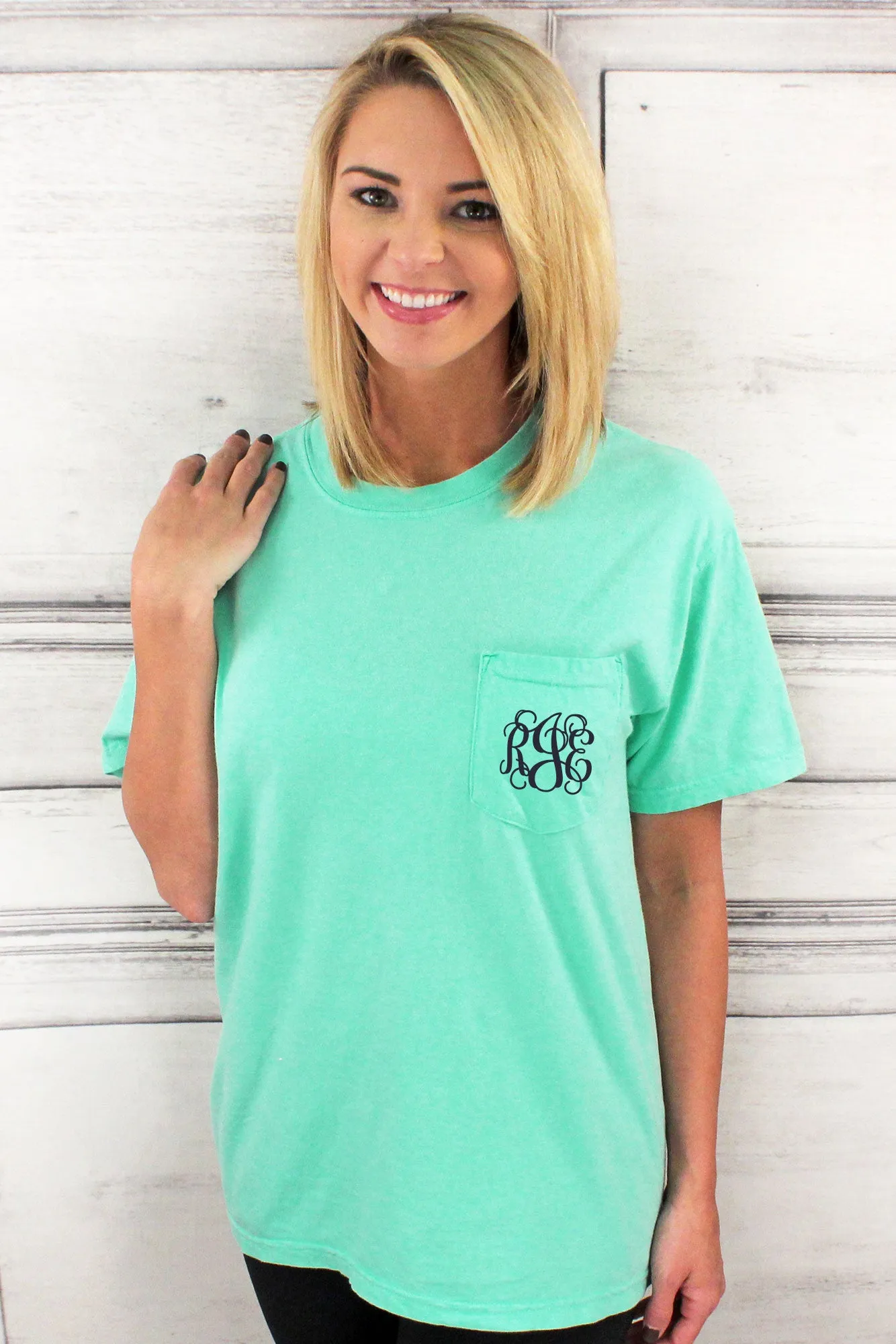 Shades of Green/Yellow Comfort Colors Adult Ring-Spun Cotton Pocket Tee *Personalize It