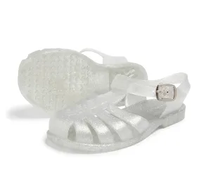 Silver Glitter Jelly Sandals