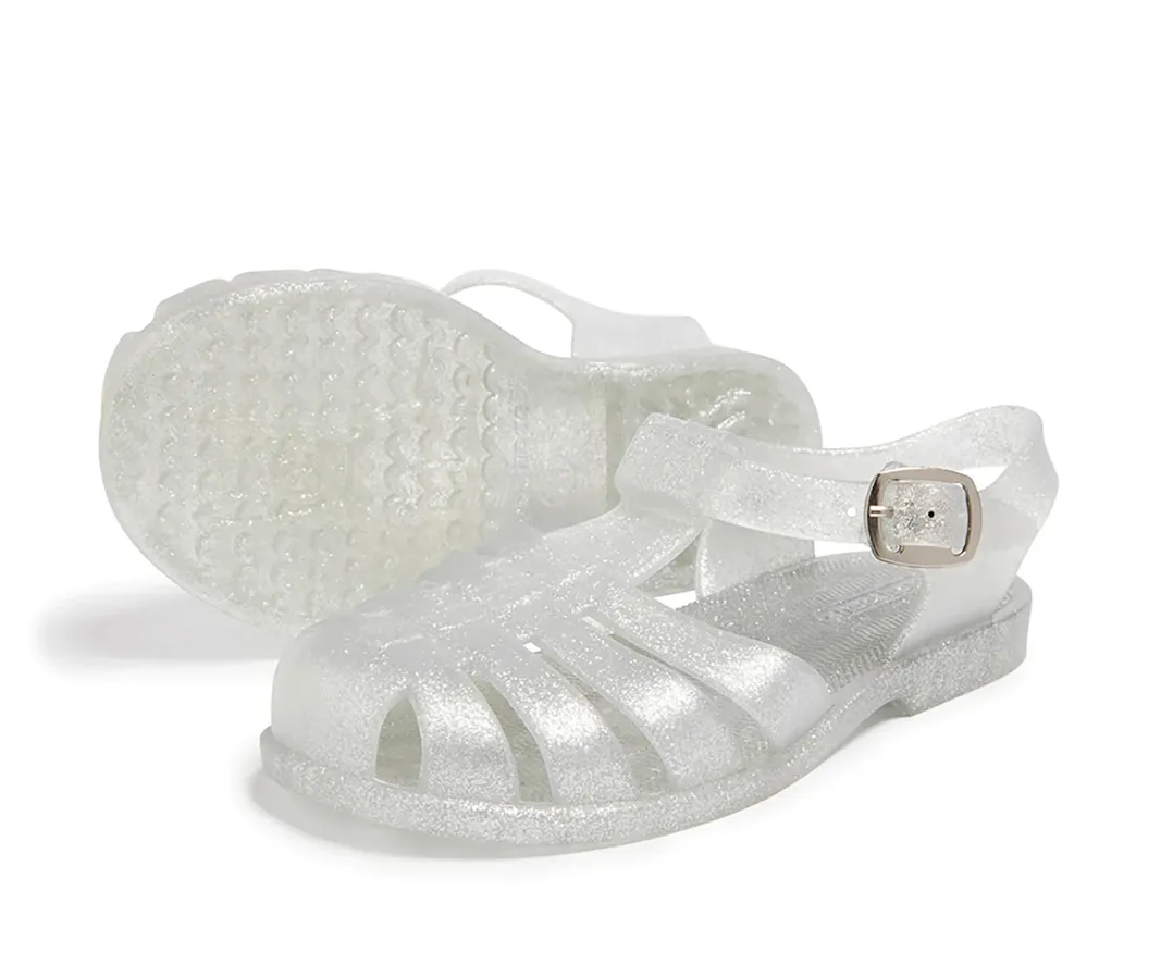 Silver Glitter Jelly Sandals