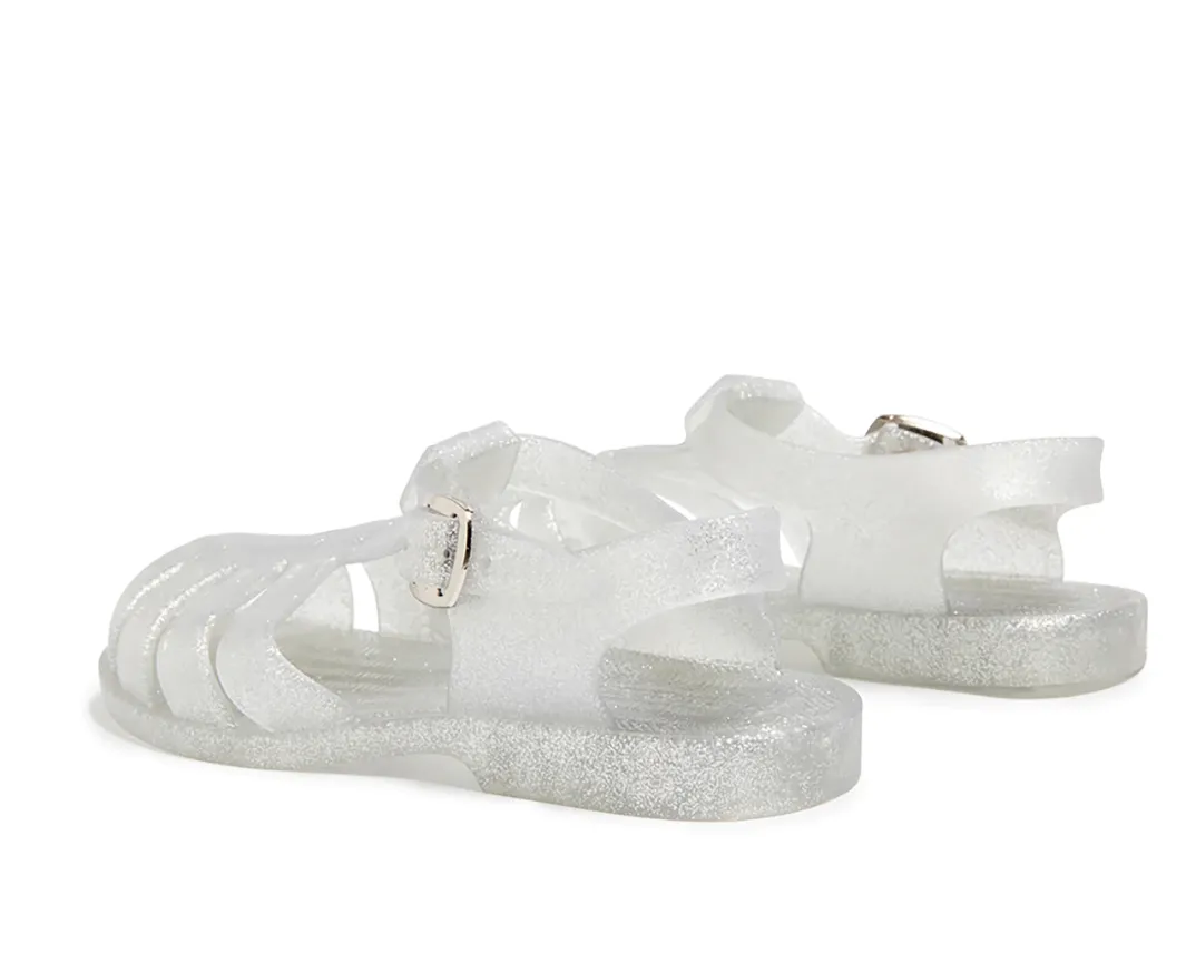 Silver Glitter Jelly Sandals