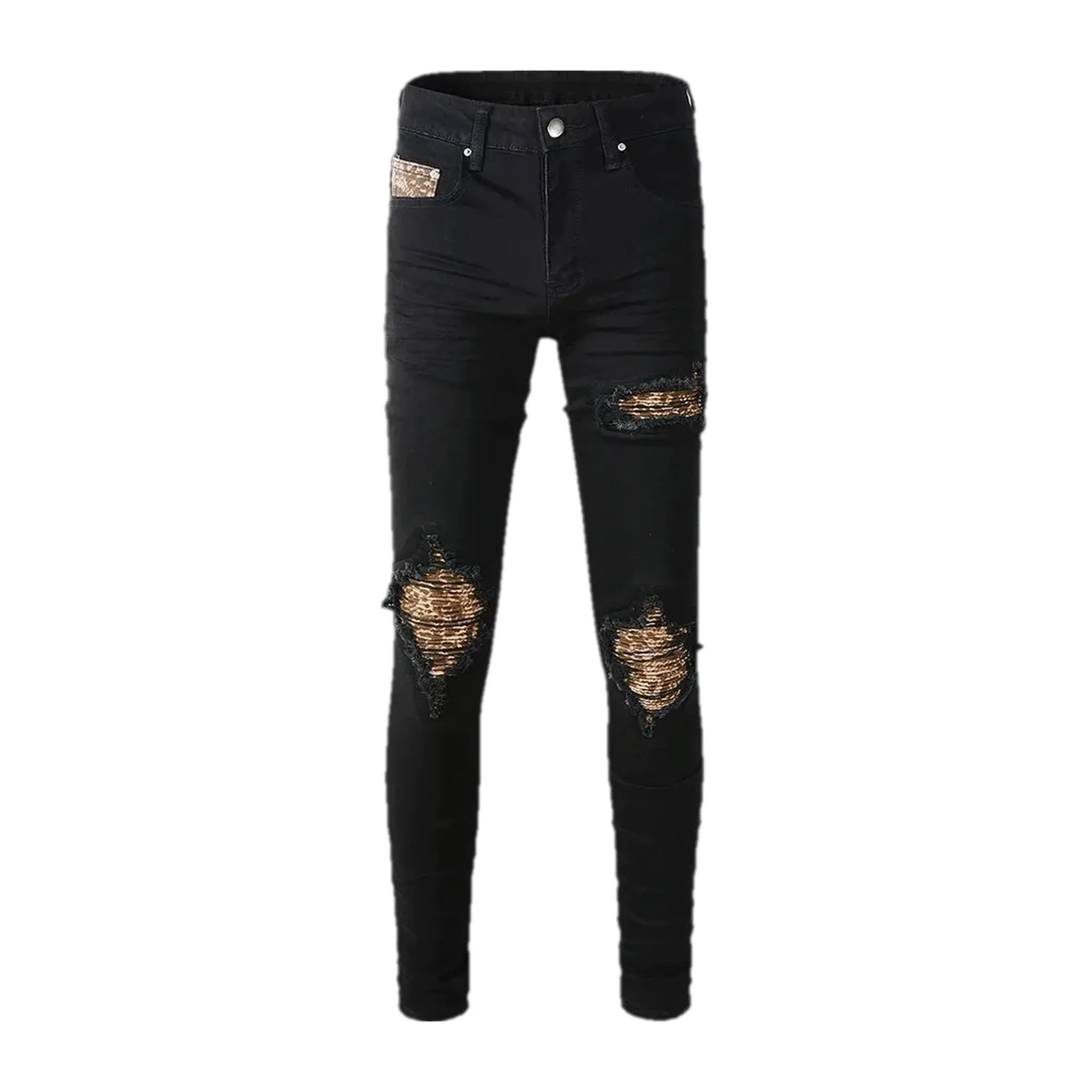 Skinny ripped boho style jeans for men