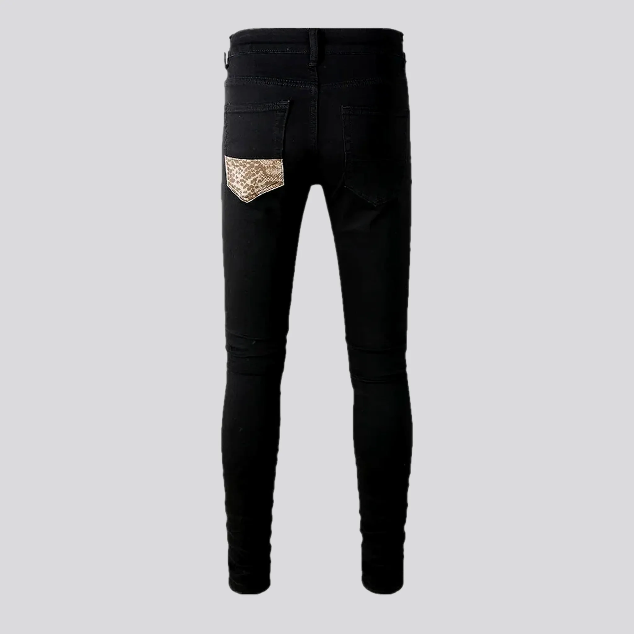 Skinny ripped boho style jeans for men