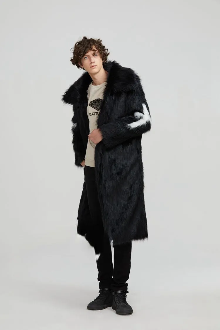 Skull and Bones Faux Fur Coat