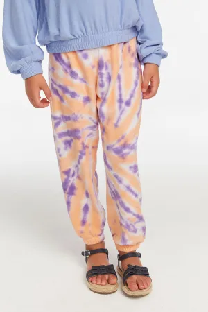Slim Peach Lavender Tie Dye Girls Slouchy Pant