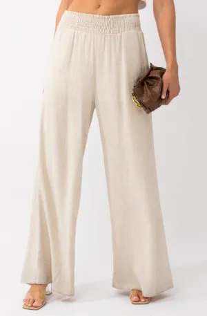 Smocking Waist Wide Leg Pants