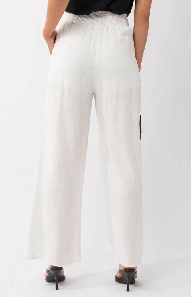 Smocking Waist Wide Leg Pants