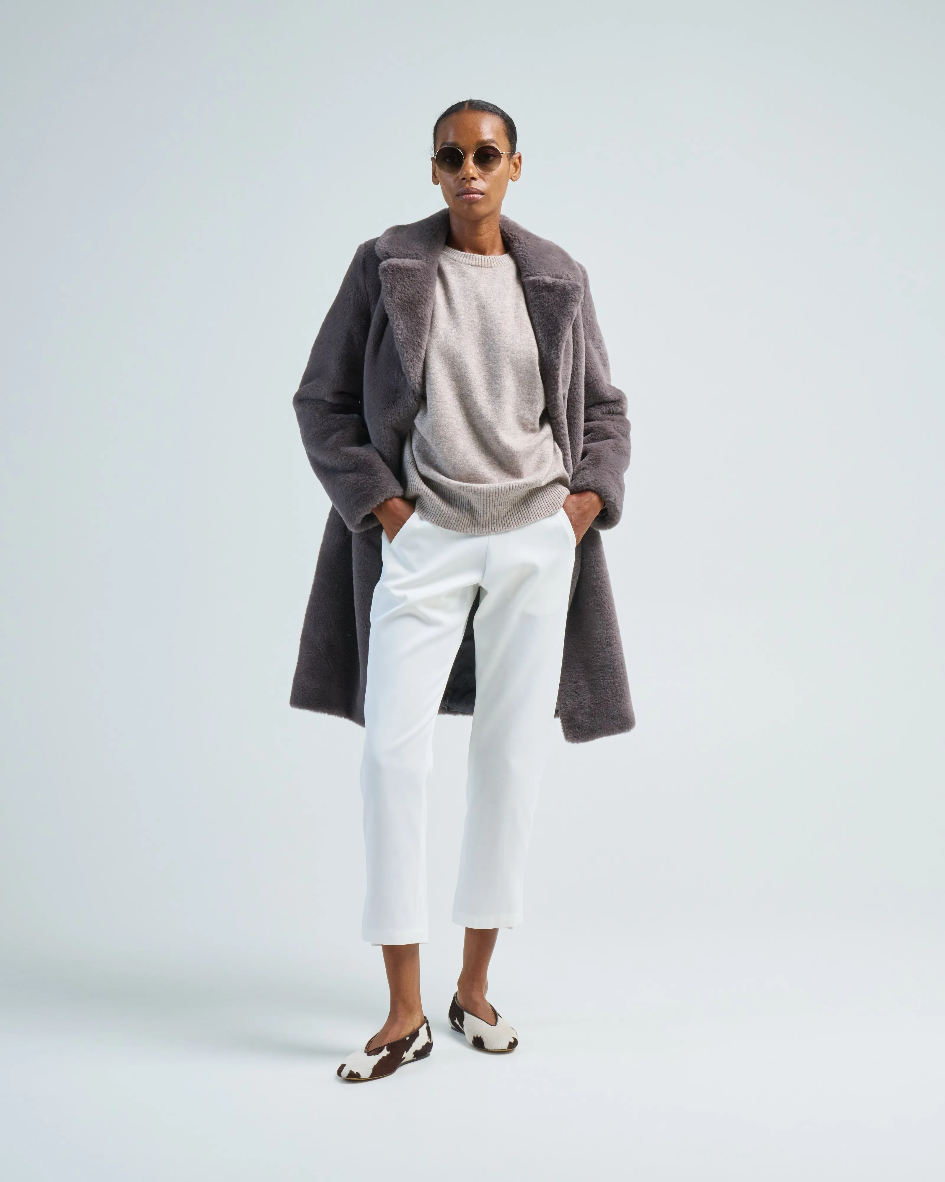 soft faux fur long coat