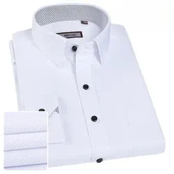 Solid Color Professional Business Slim Fitting Casual Long Sleeved Men's Clothing Shirt