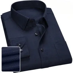 Solid Color Professional Business Slim Fitting Casual Long Sleeved Men's Clothing Shirt