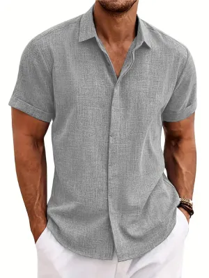 Sommer Herren Baumwolle und Leinen Revers Shirt Von BeachVogue