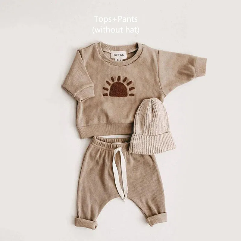 Spring Autumn  Boy Girls Clothes Cotton Set Sweatshirts Pants