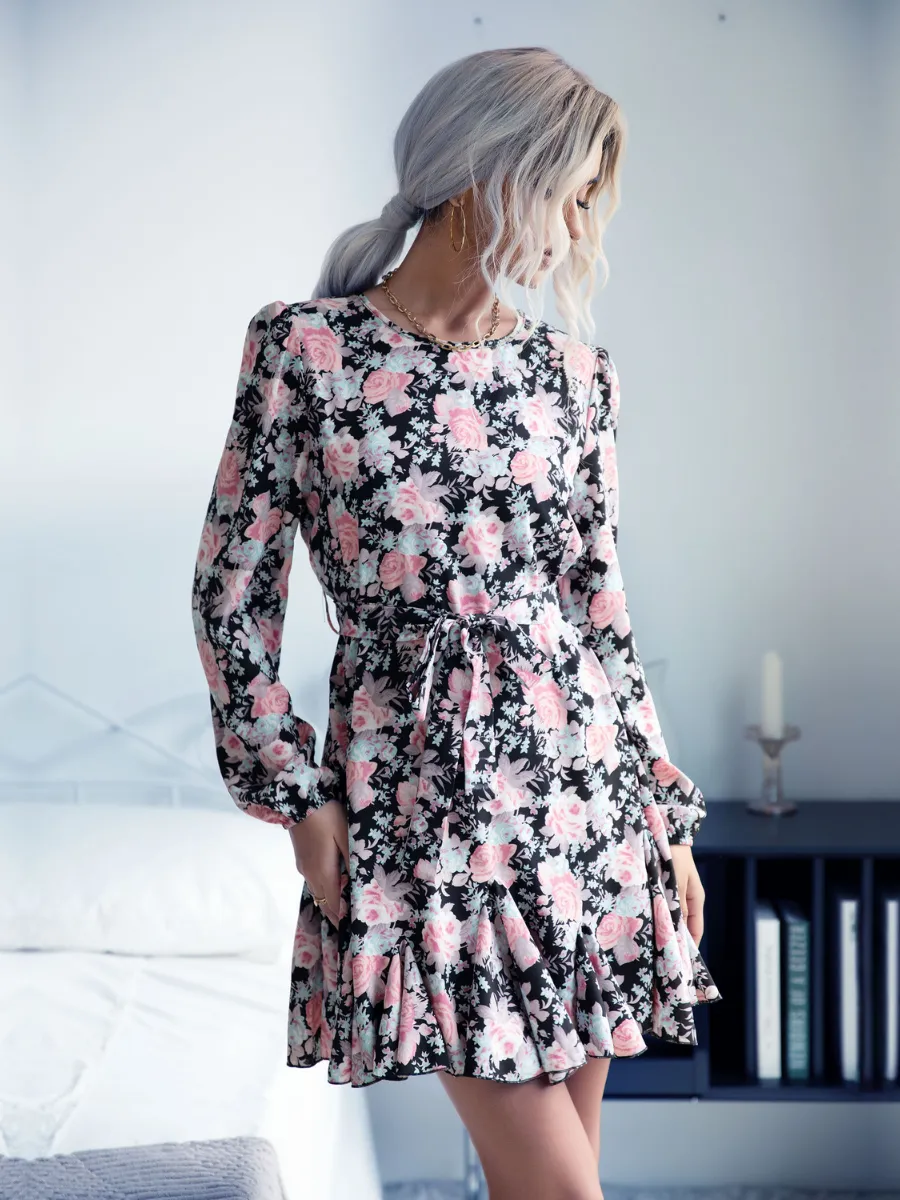 Stevie Rose Midi Dress - Pink Print