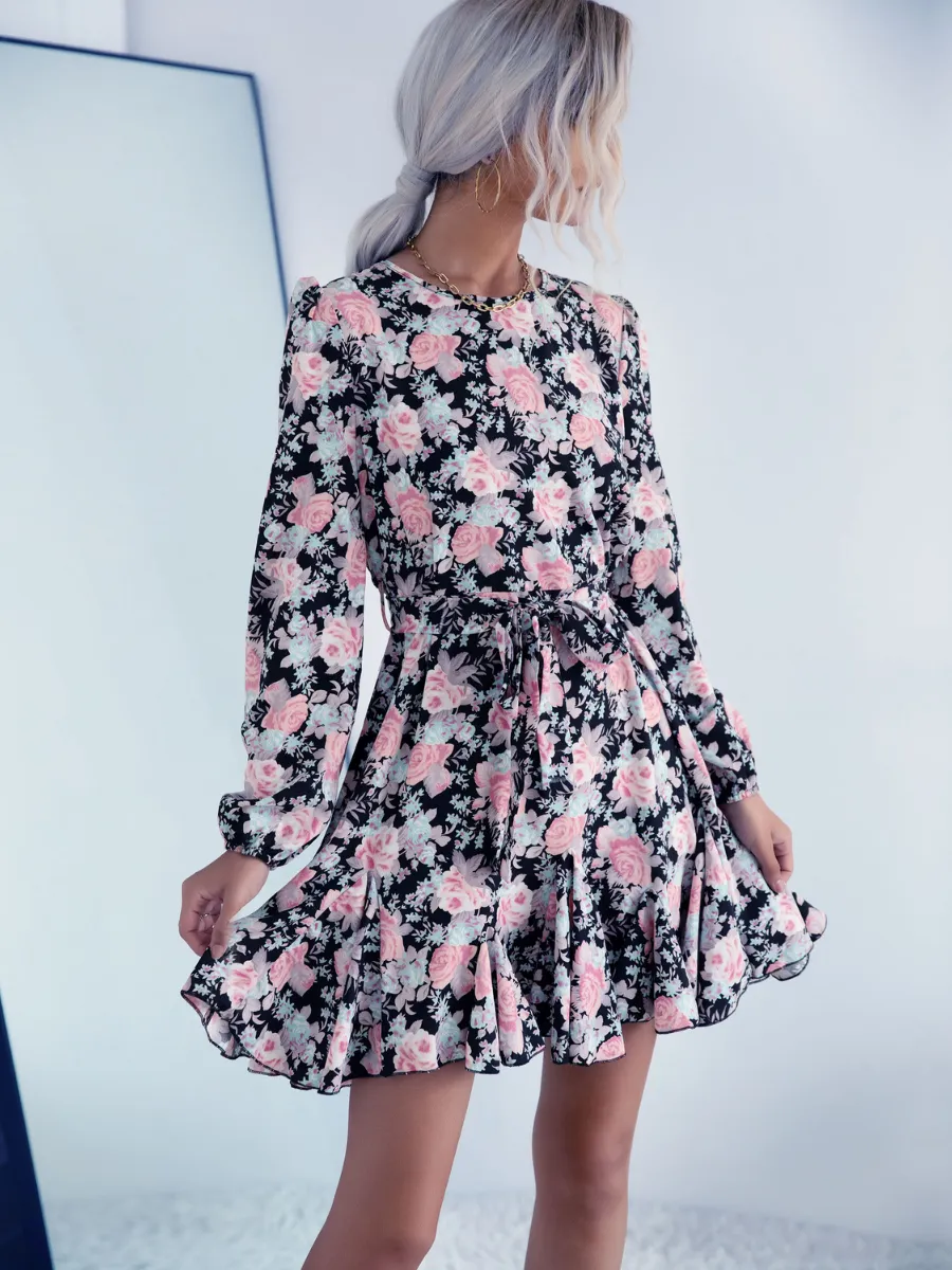 Stevie Rose Midi Dress - Pink Print