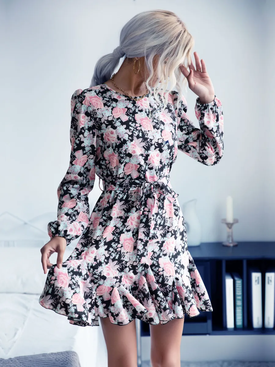 Stevie Rose Midi Dress - Pink Print
