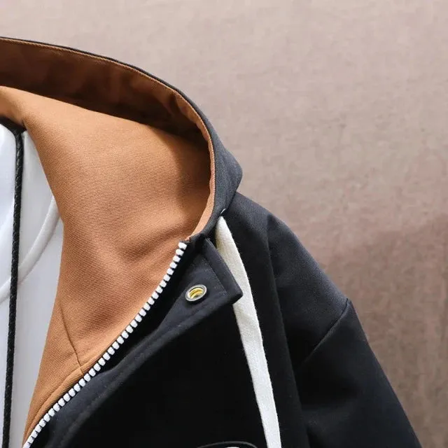 Streetwear for Men hooded coat, breathable textiles sewn into outfits