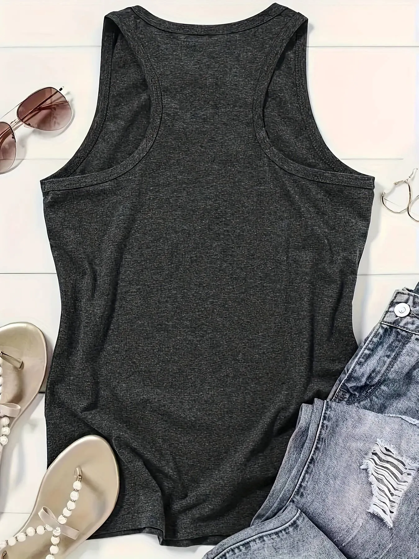 Stylish Sunset Print Crewneck Vest