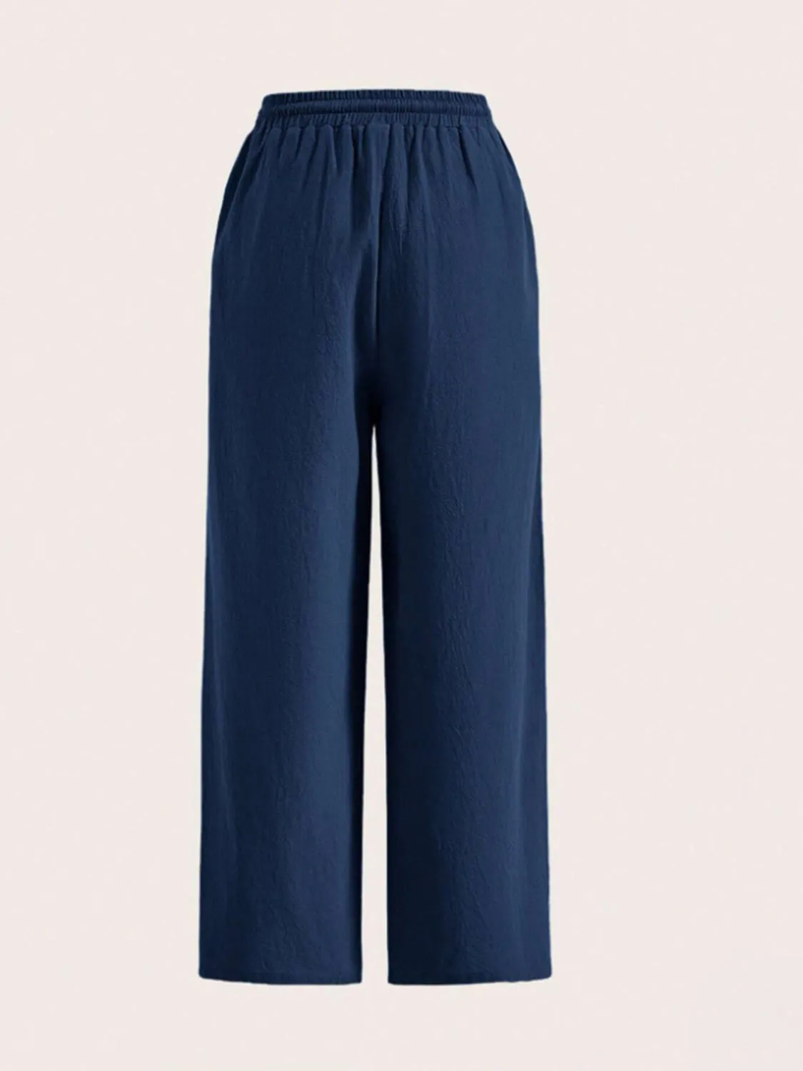 Stylish wide leg pants with drawstring at Beezti