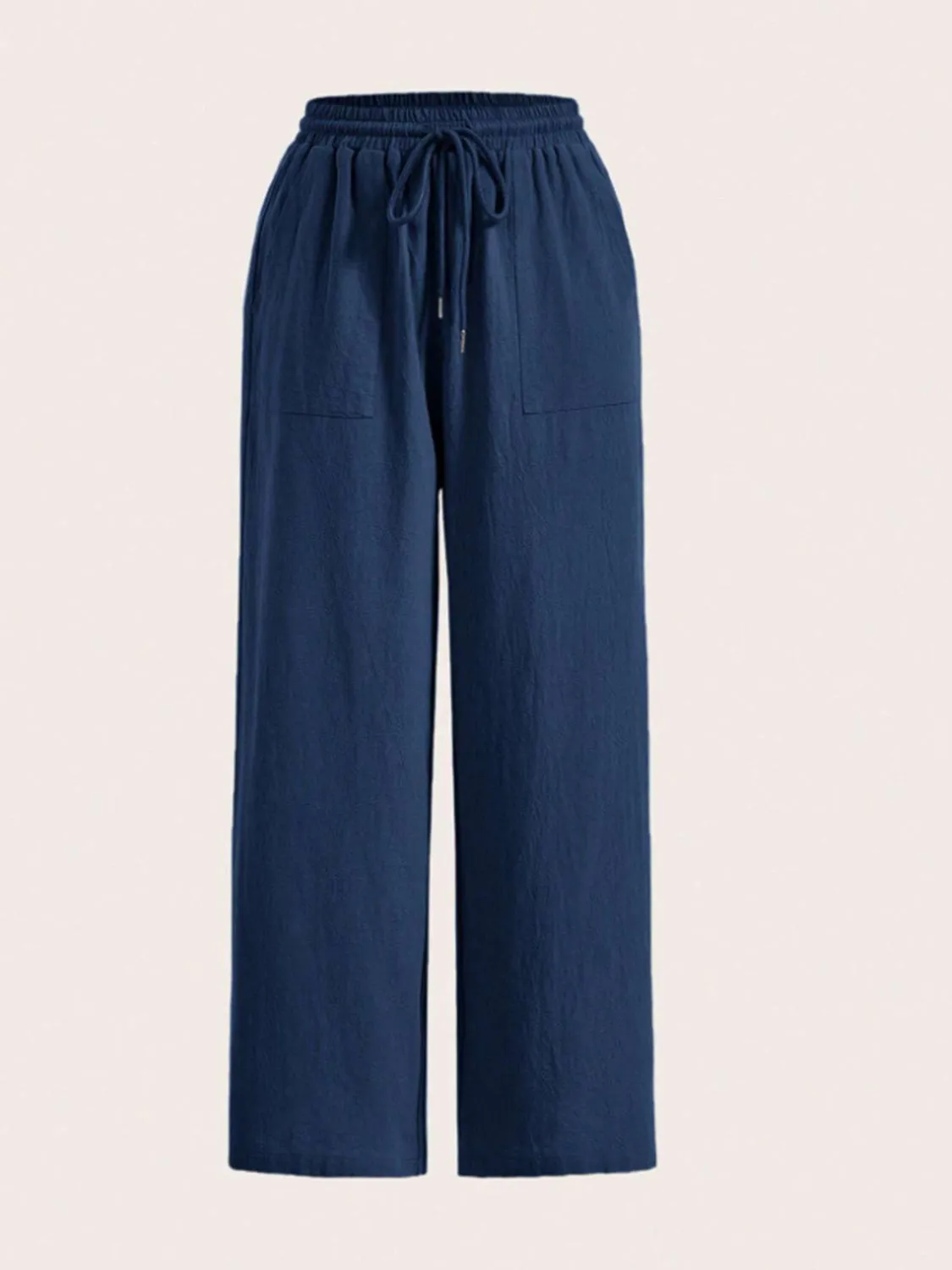 Stylish wide leg pants with drawstring at Beezti