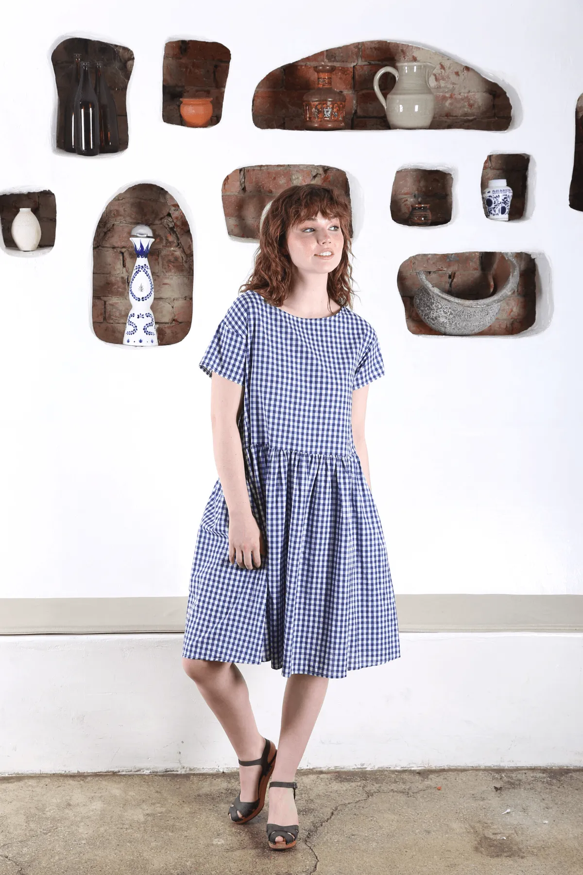 Sunshine Drop Waist Dress Blue in Cotton