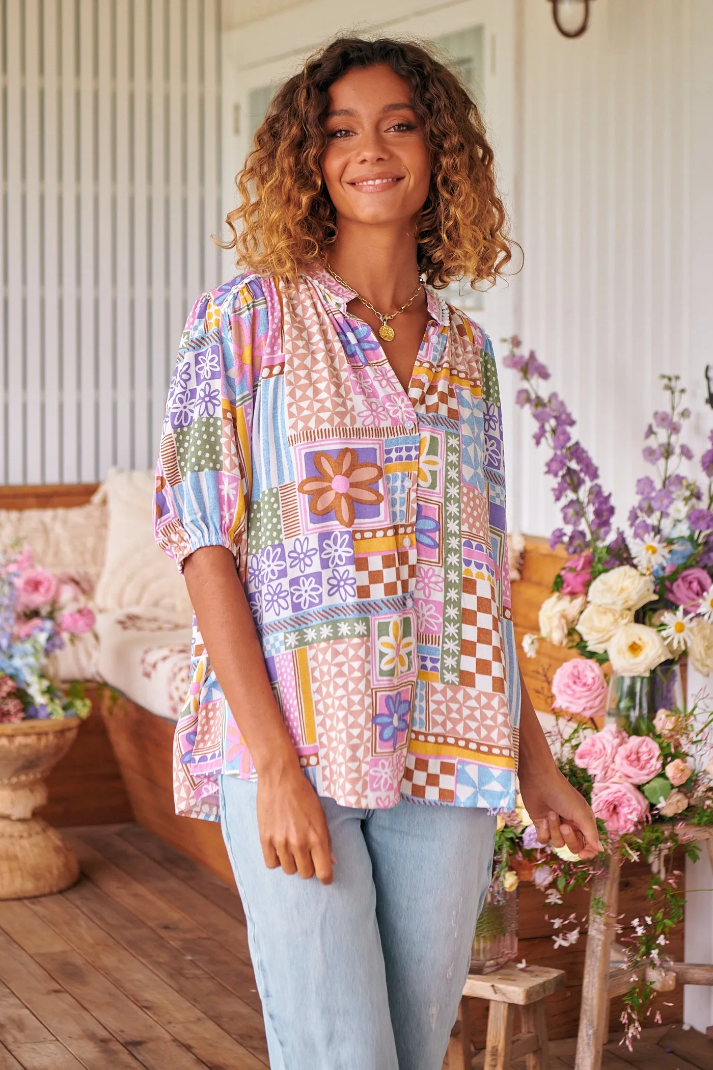 Sweet Illusions Print Sierra Top