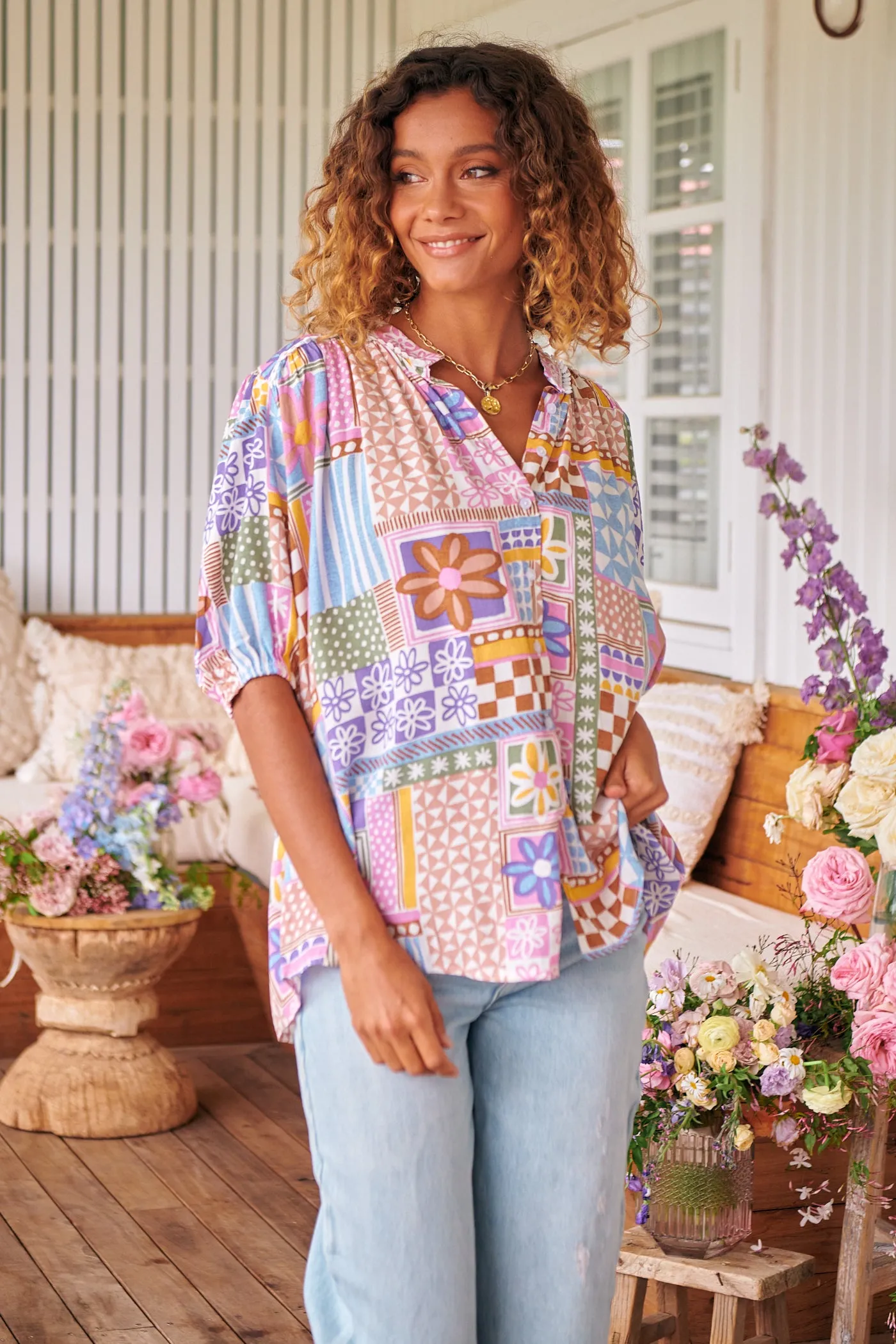 Sweet Illusions Print Sierra Top