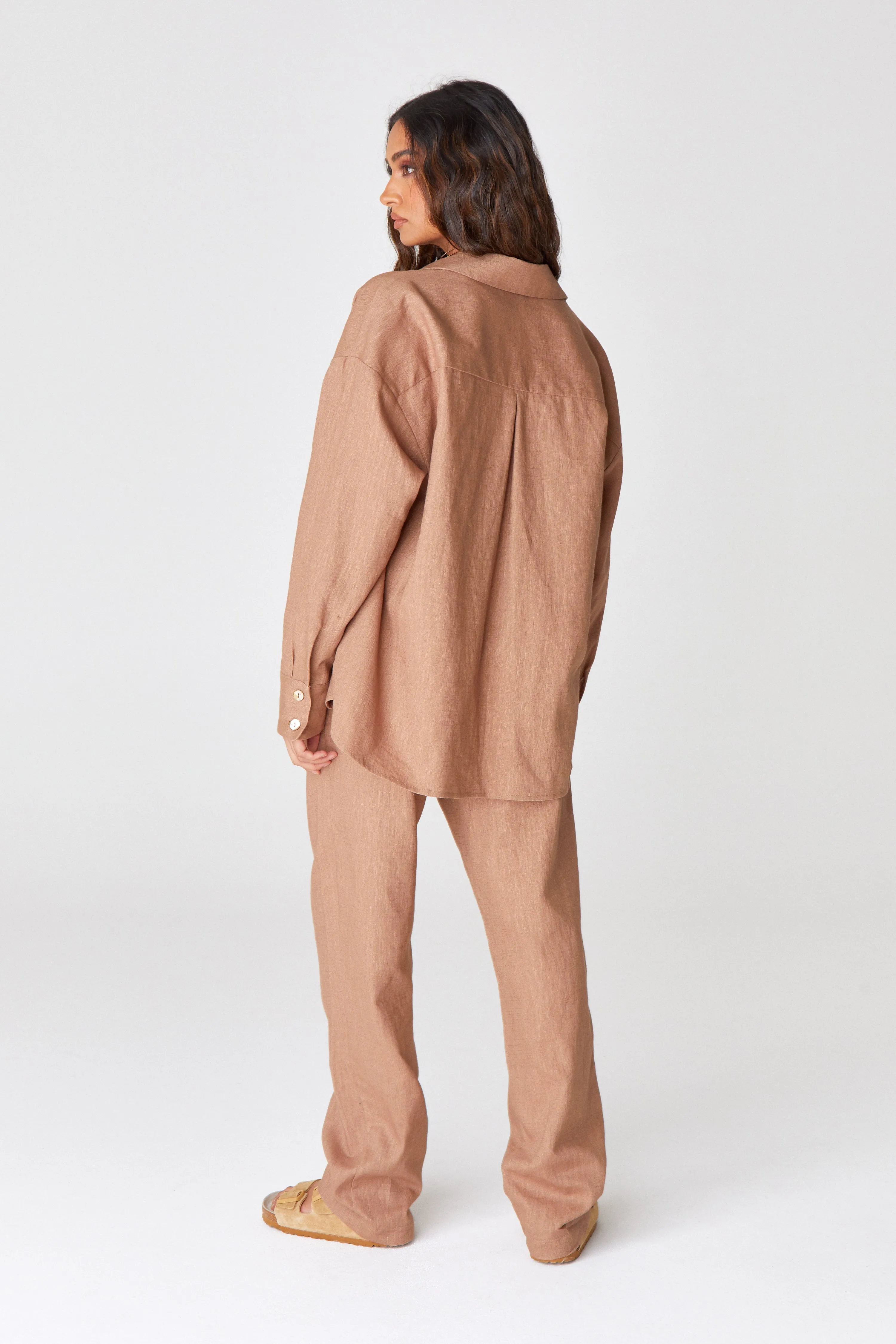 Taupe Linen Trousers