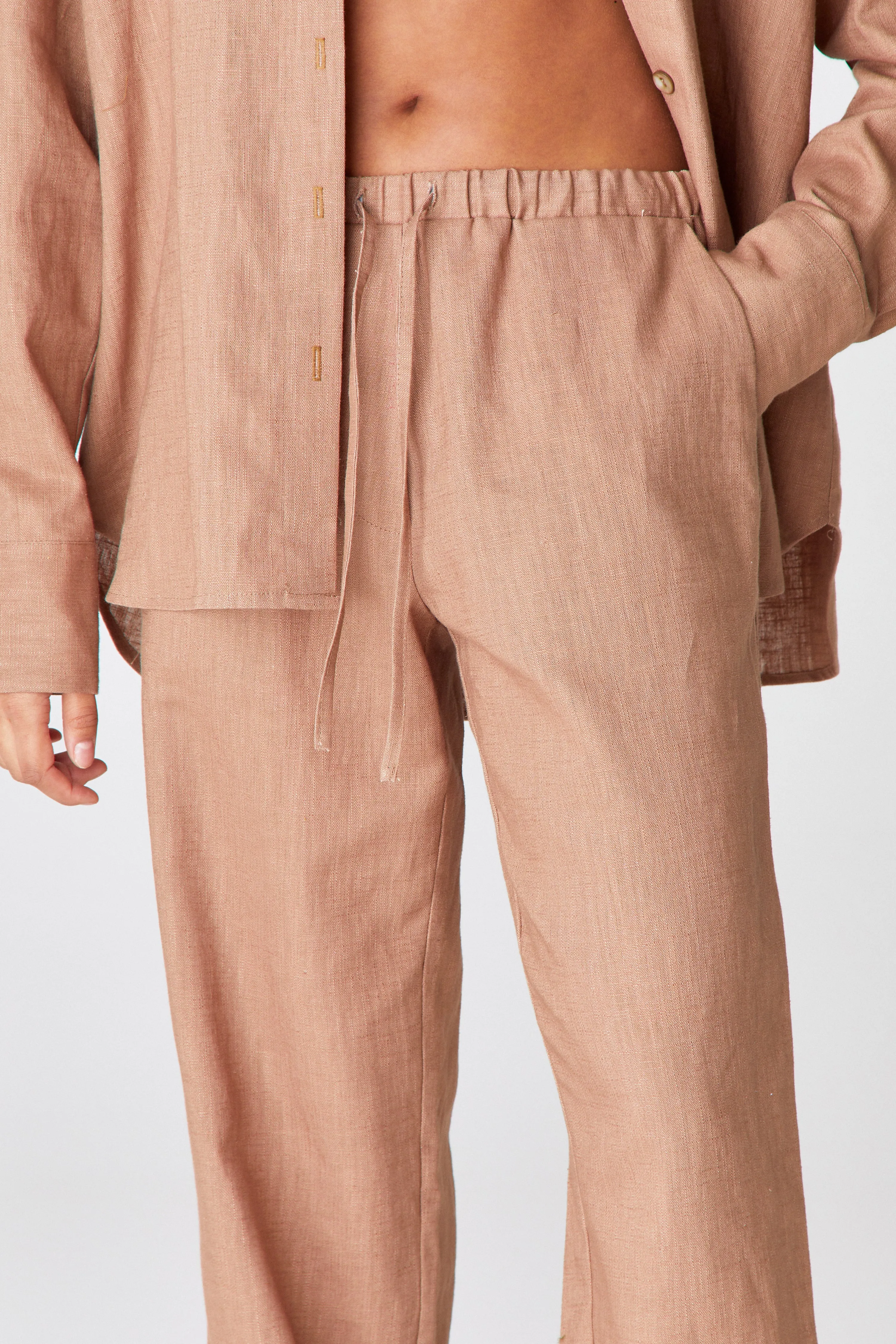 Taupe Linen Trousers