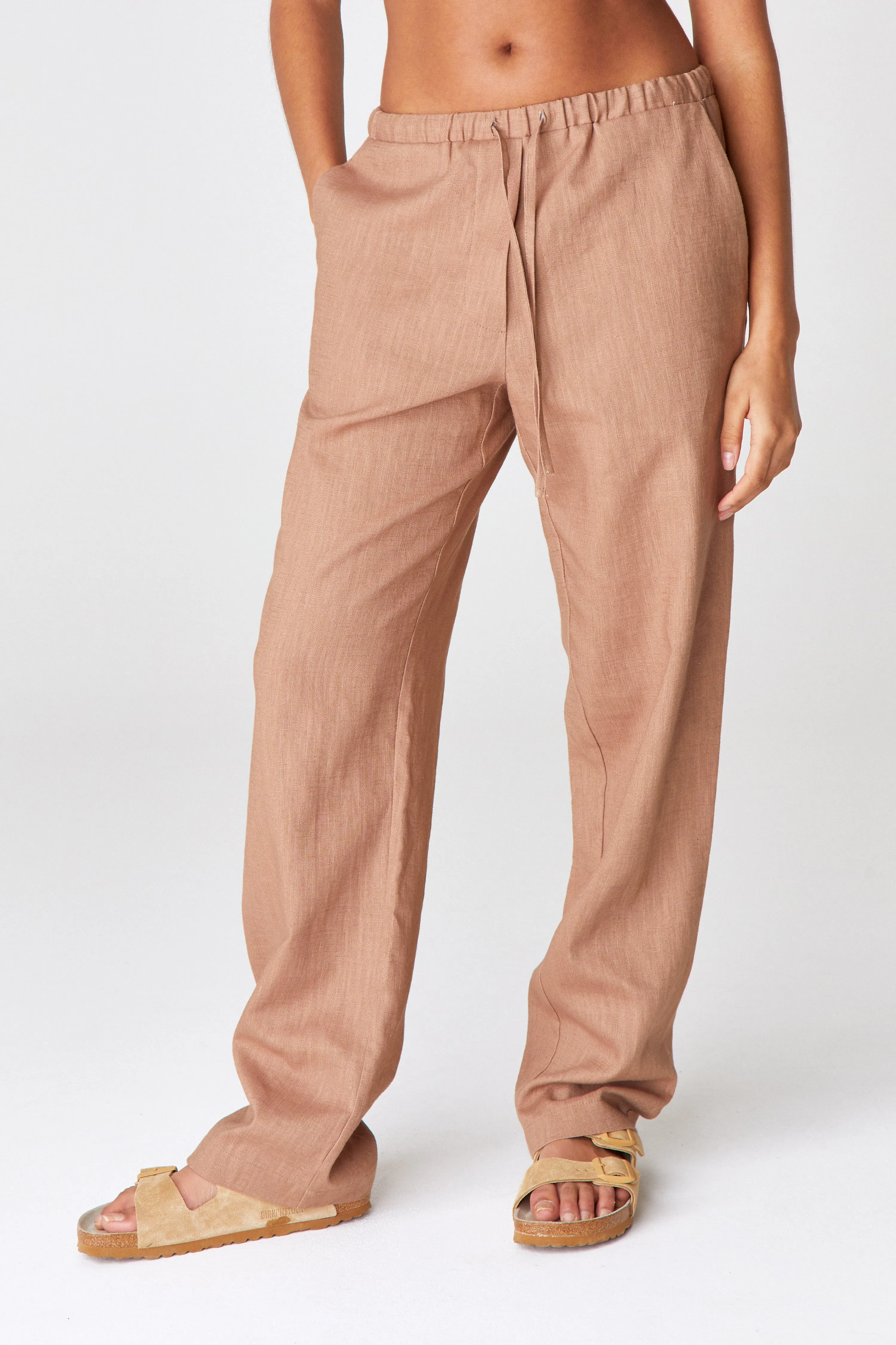 Taupe Linen Trousers