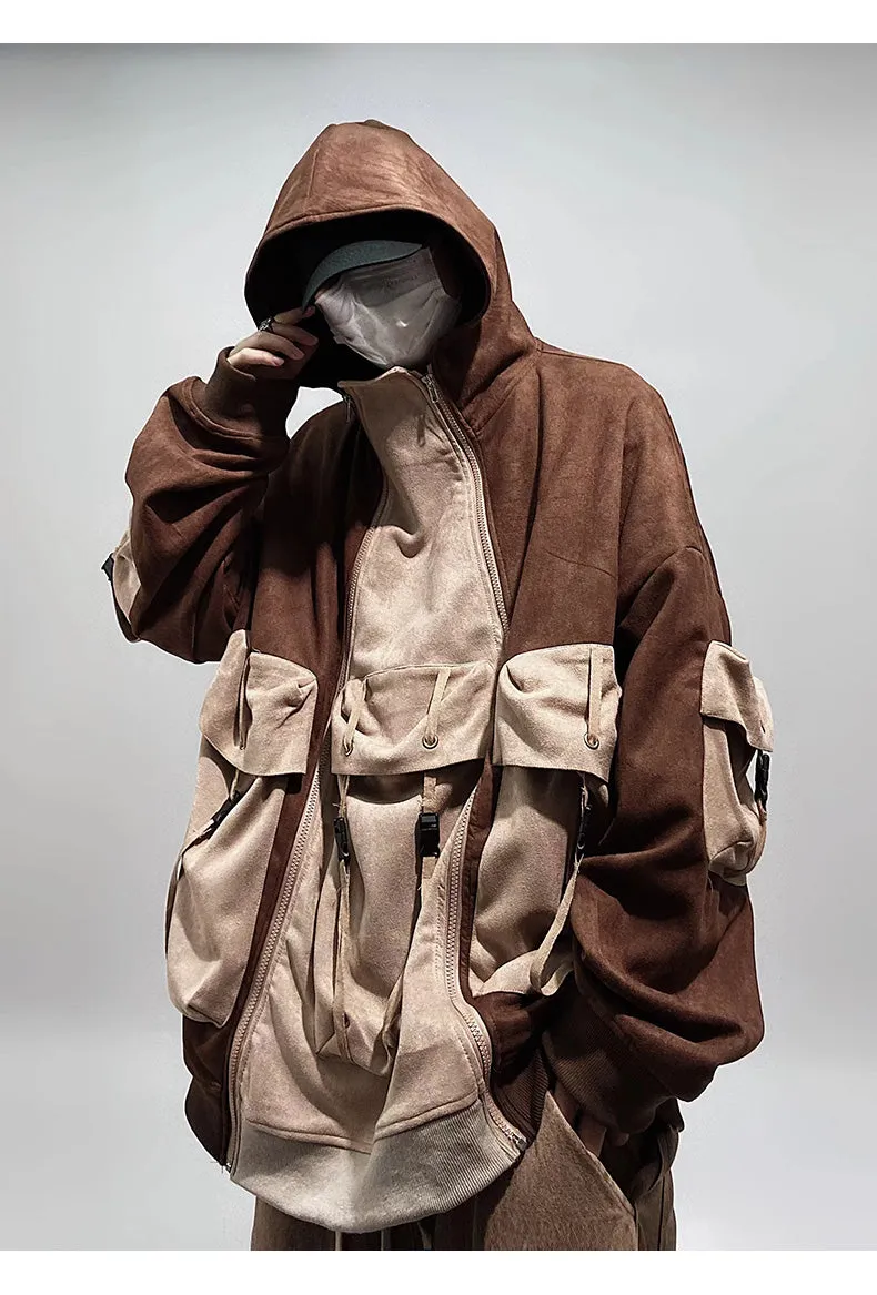 Tech Faux Suede Utility Hoodie
