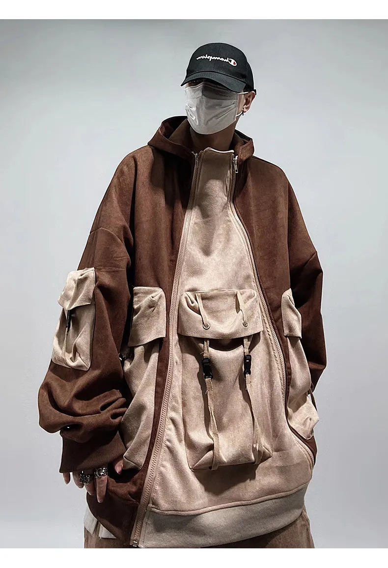 Tech Faux Suede Utility Hoodie