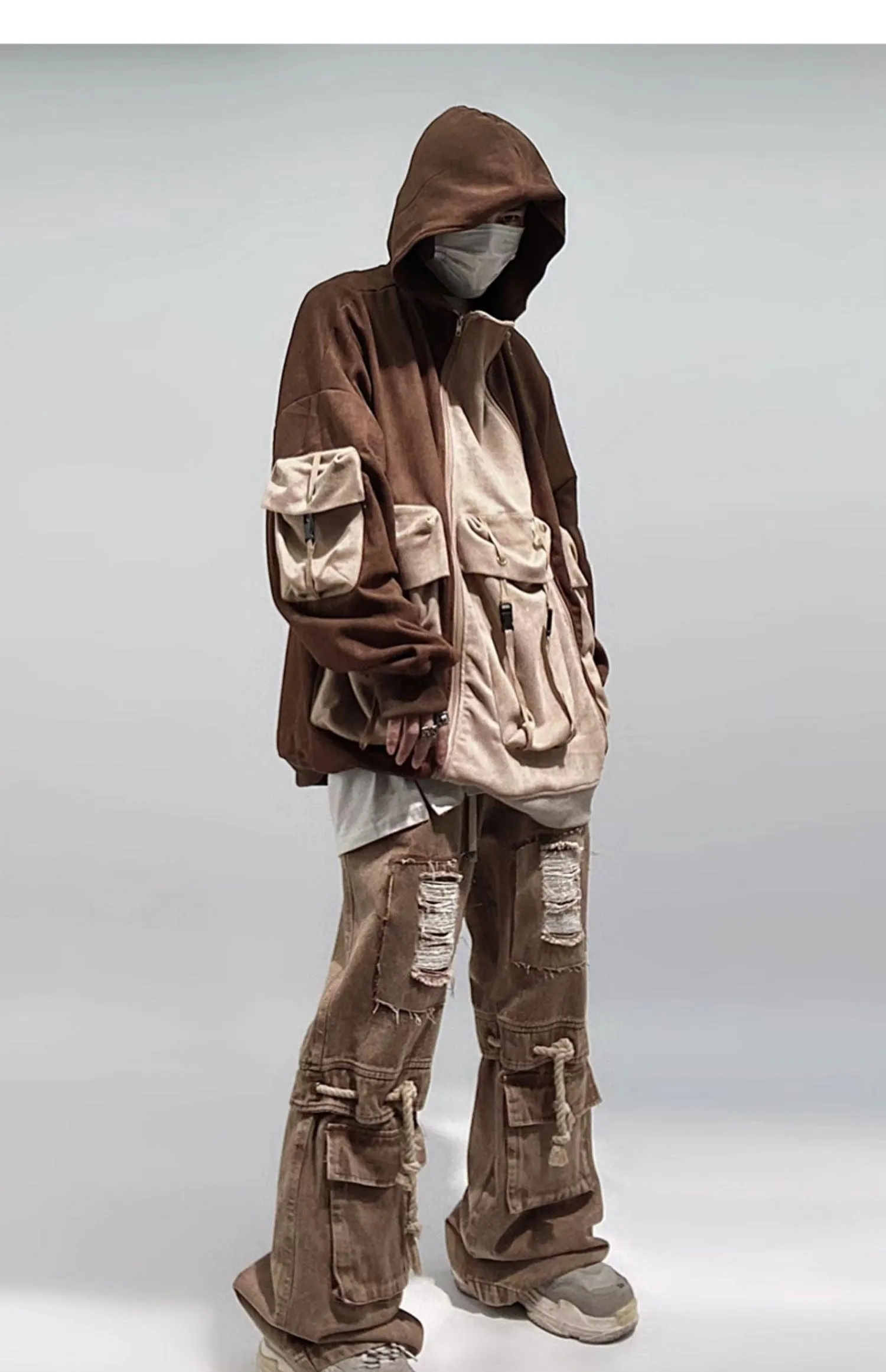 Tech Faux Suede Utility Hoodie