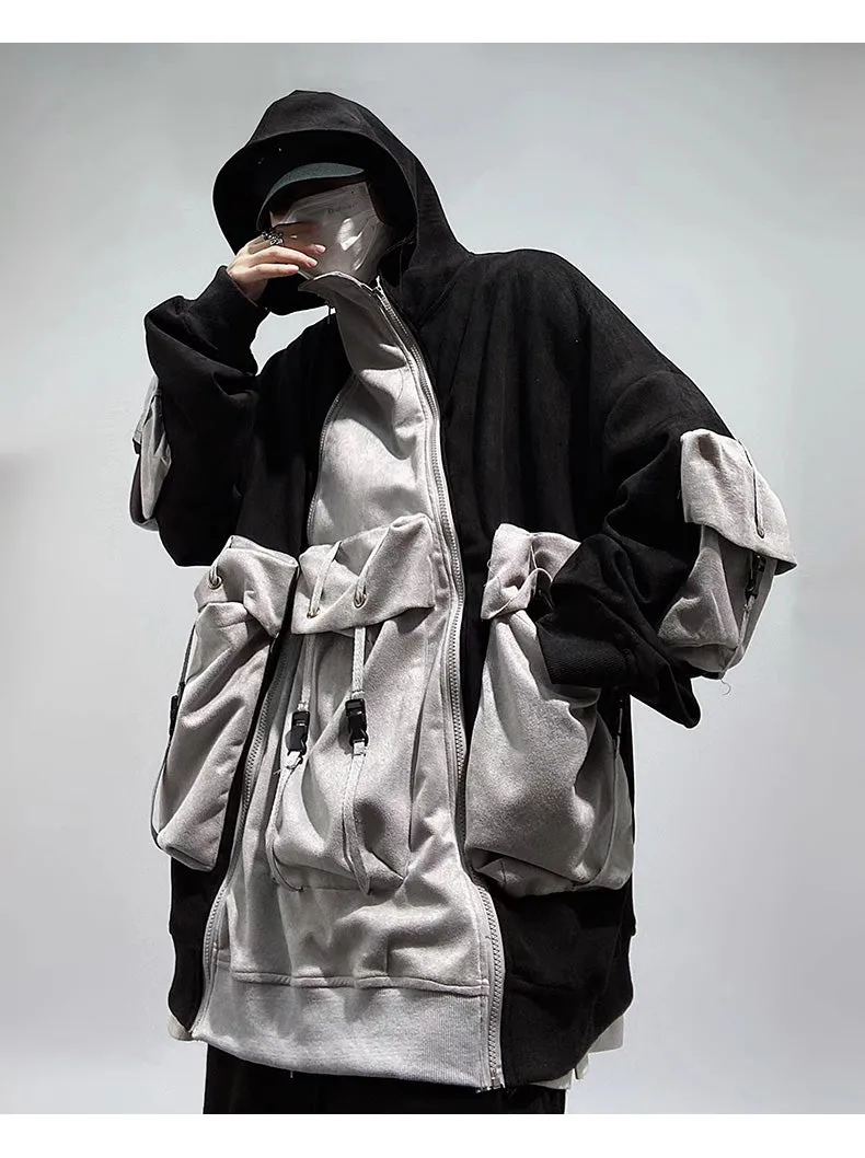 Tech Faux Suede Utility Hoodie
