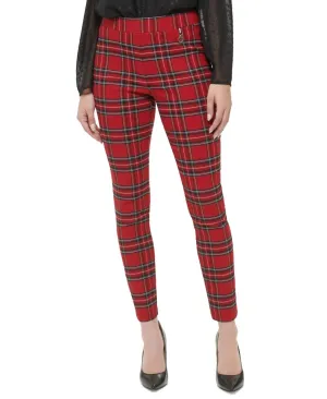 Tommy Hilfiger Women's Plaid Pull-On Mid-Rise Pants H29PT92F