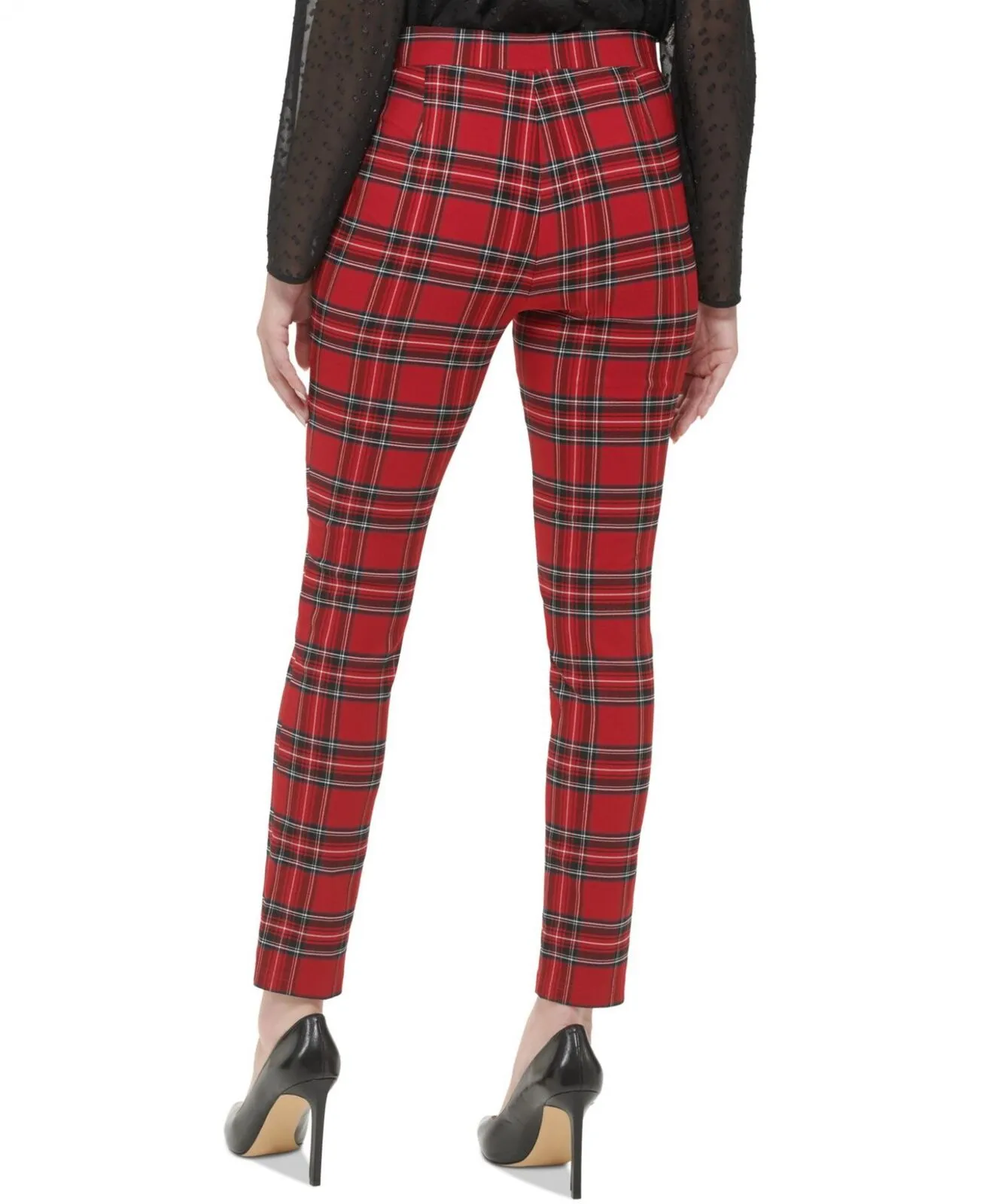 Tommy Hilfiger Women's Plaid Pull-On Mid-Rise Pants H29PT92F