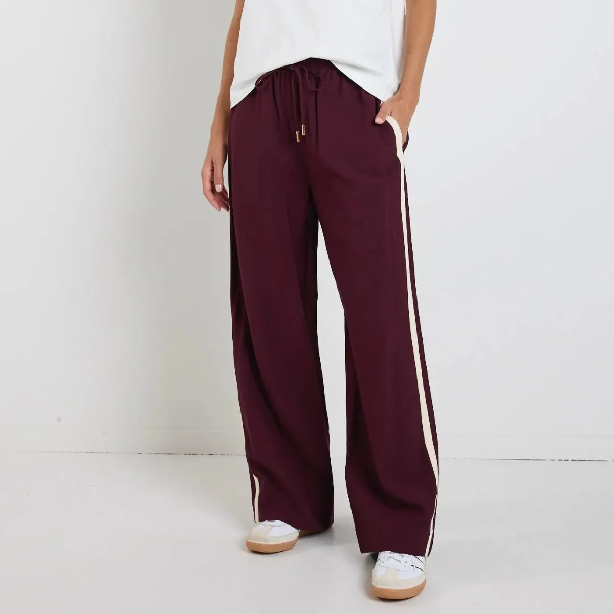 Townie Stripe Pants (Burgundy)