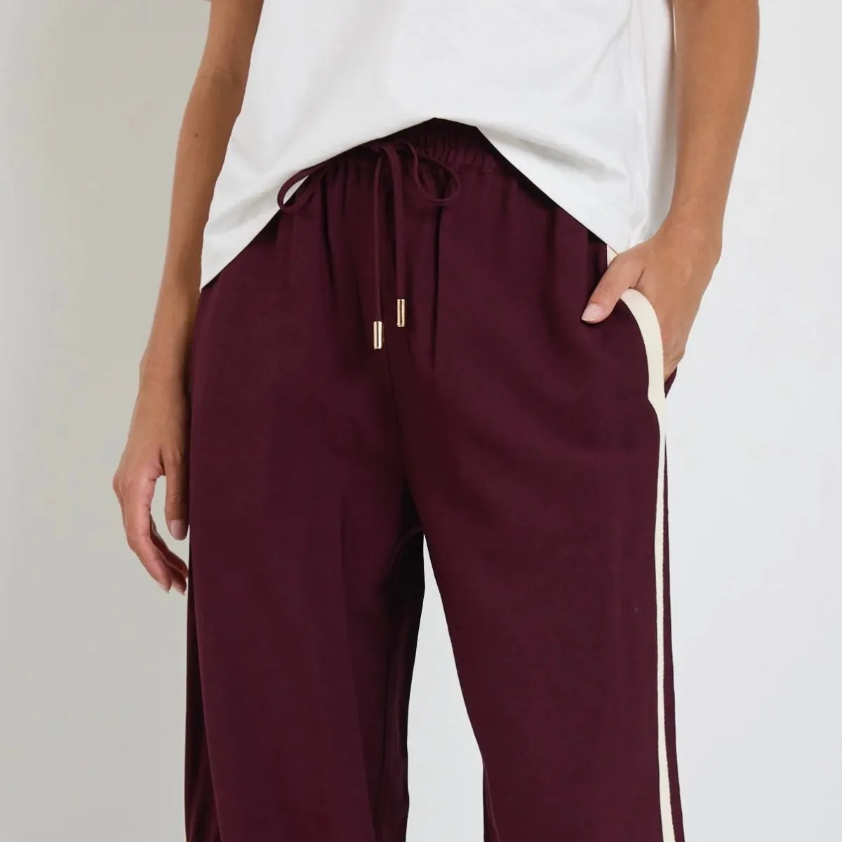 Townie Stripe Pants (Burgundy)