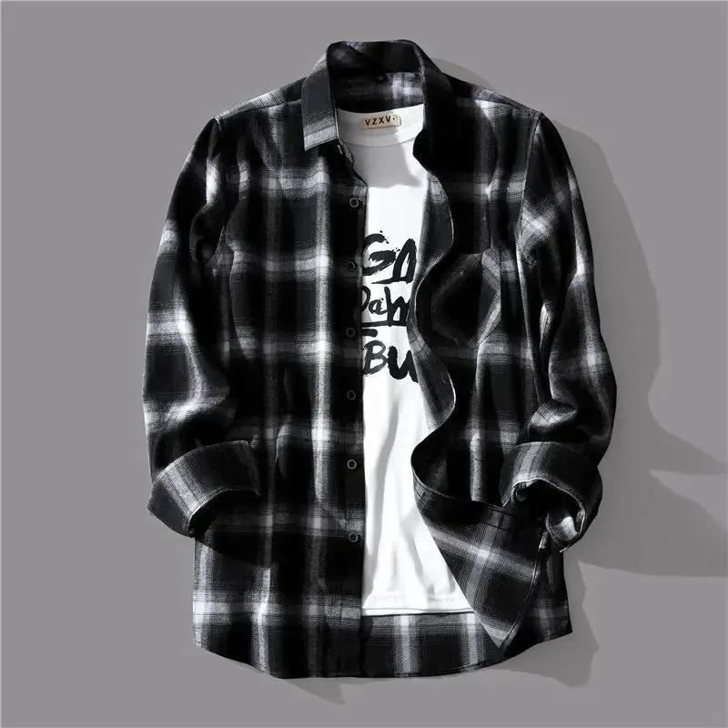 TrendWave Black-White Plaid Herren Hemd