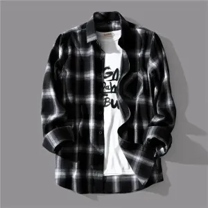 TrendWave Black-White Plaid Herren Hemd