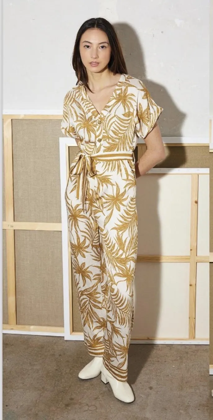 Tropical Print Belted Jumpsuit (pack of 6)