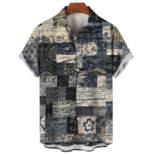 UrbanRetro Vintage 3D Print Kurzarmshirt