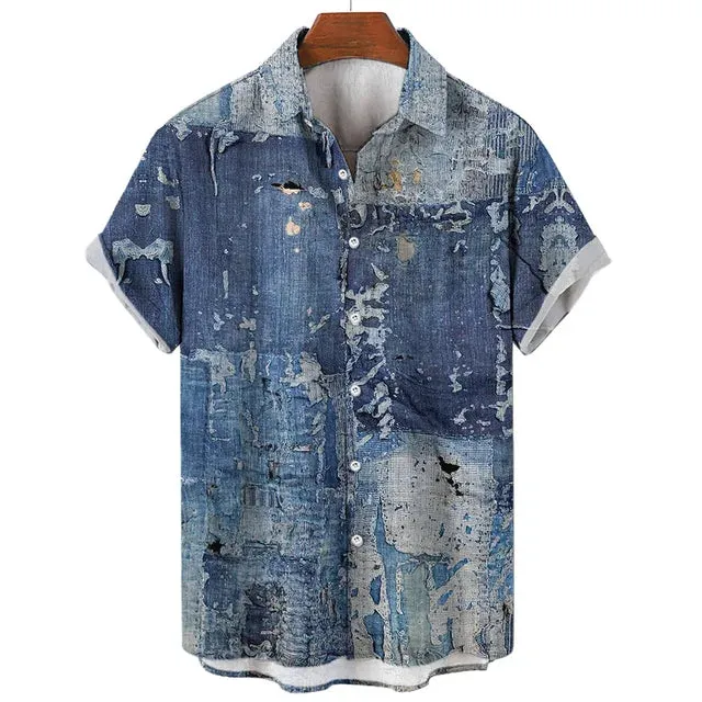 UrbanRetro Vintage 3D Print Kurzarmshirt