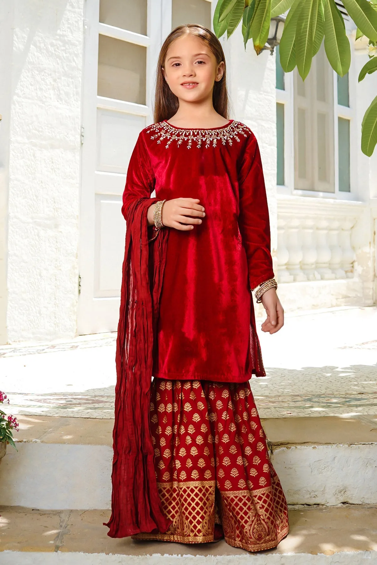 Velvet Hand Adda Work 3 Pc Suit