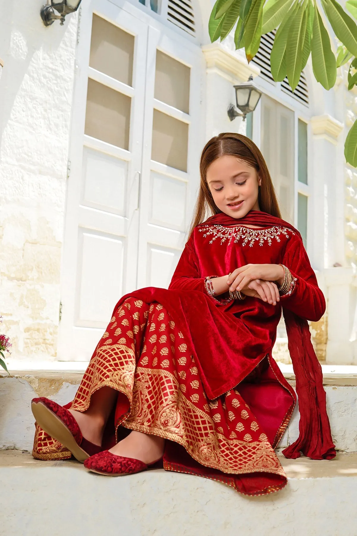 Velvet Hand Adda Work 3 Pc Suit