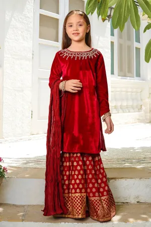 Velvet Hand Adda Work 3 Pc Suit