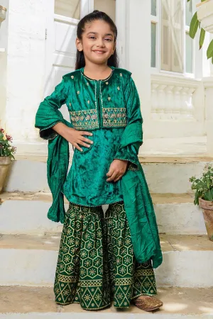 Velvet Hand Adda Work 3 Pc Suit